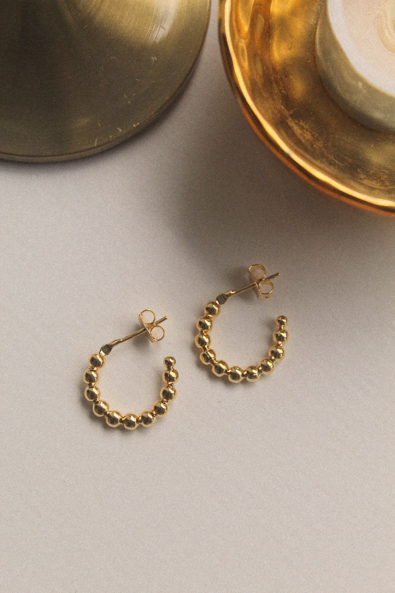 18k Gold Beaded Hoop Earrings - Jewellery Hut
