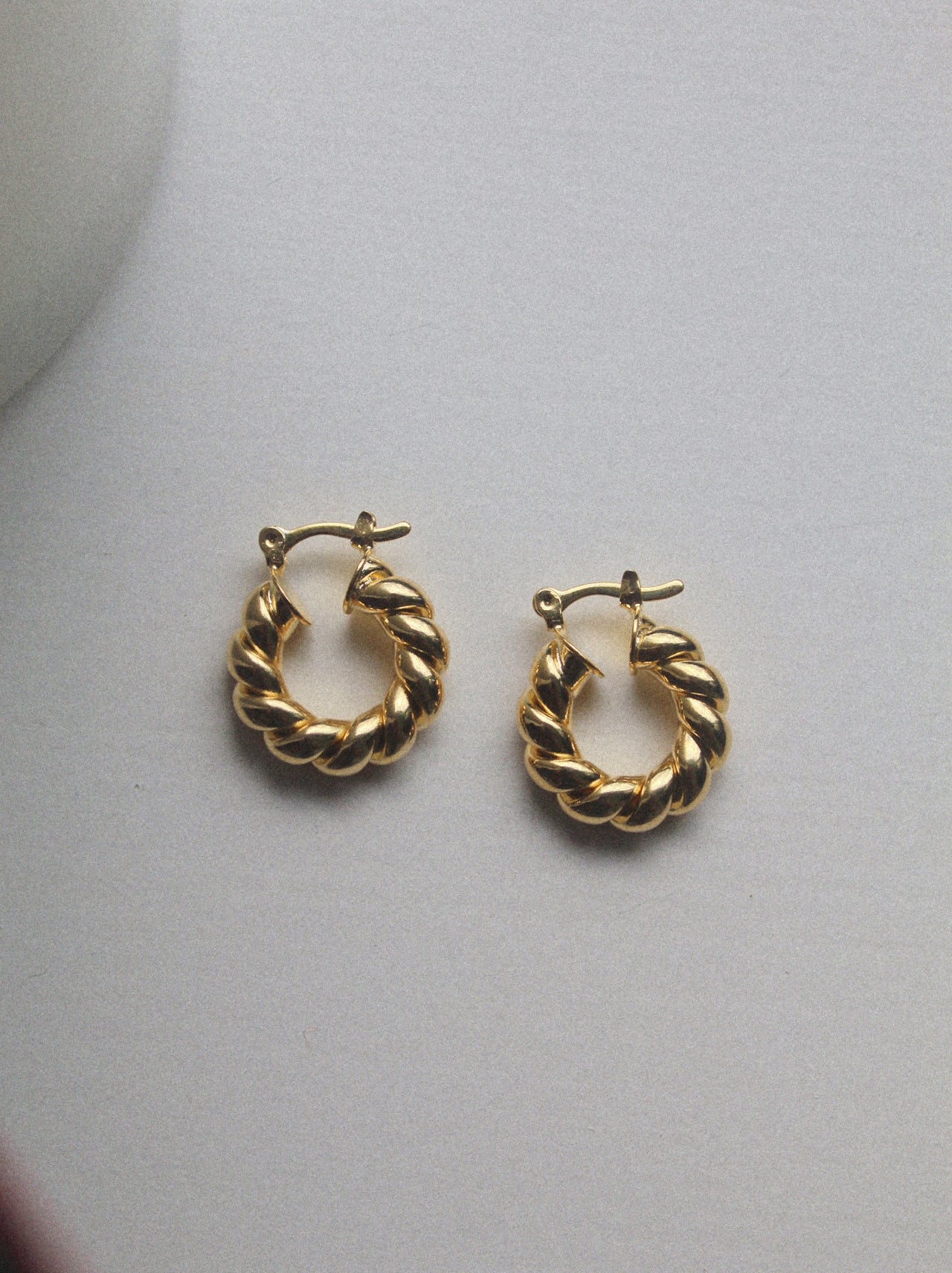 18k Gold Filled Twisted Croissant Hoop Earrings - Jewellery Hut