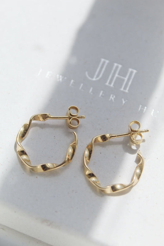 18K Gold Twisted Hoops - Jewellery Hut