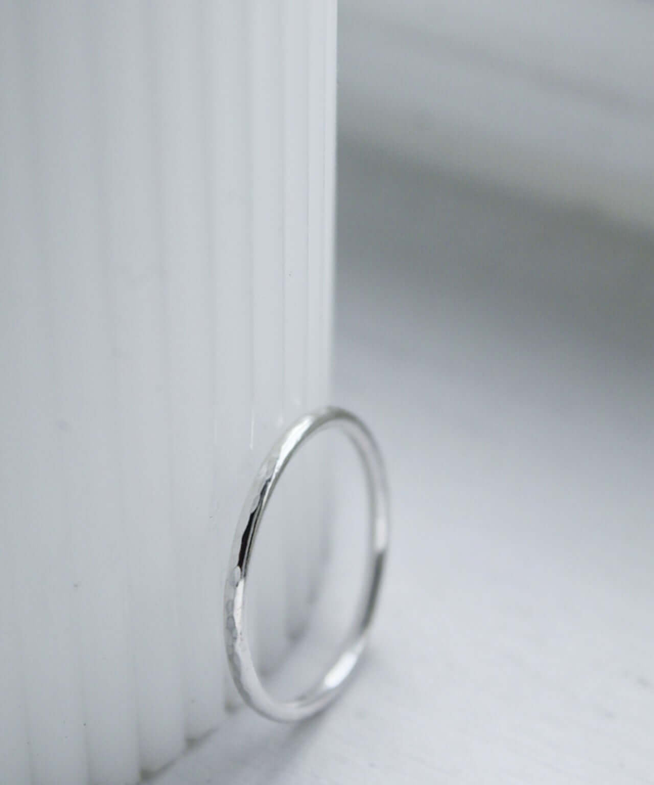 925 Sterling Silver Stacking Ring Hammered Finish - Jewellery Hut