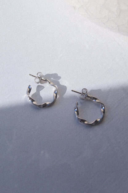 925 Sterling Silver Twisted Hoops - Jewellery Hut