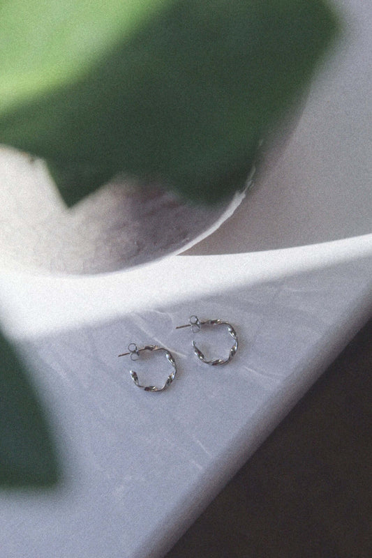 925 Sterling Silver Twisted Hoops - Jewellery Hut