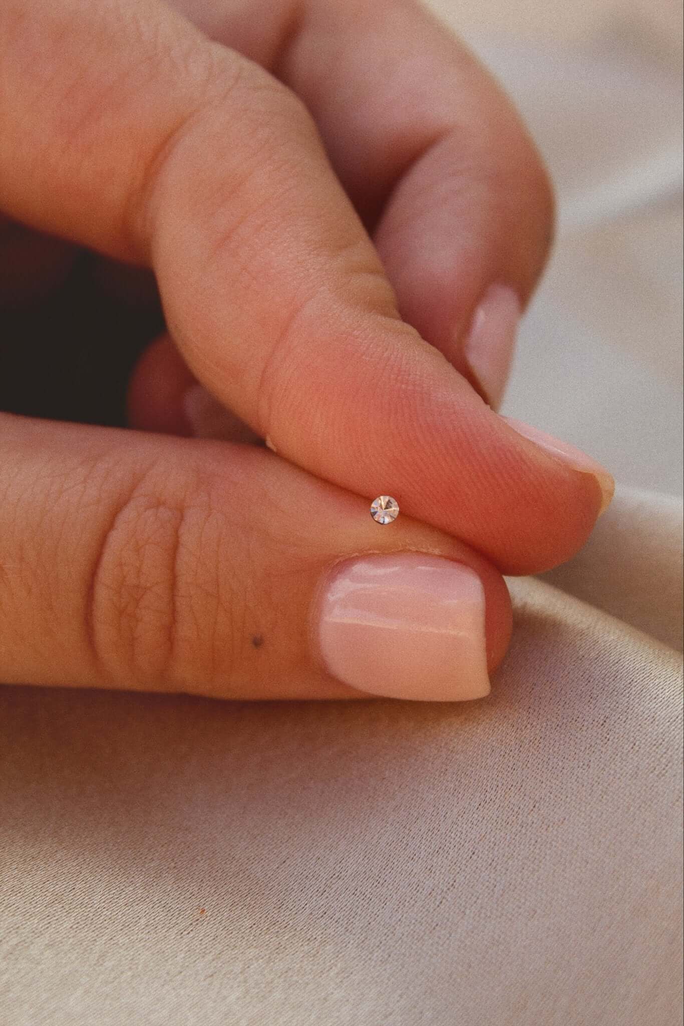 9K Gold Cubic Zirconia Nose Stud - Jewellery Hut
