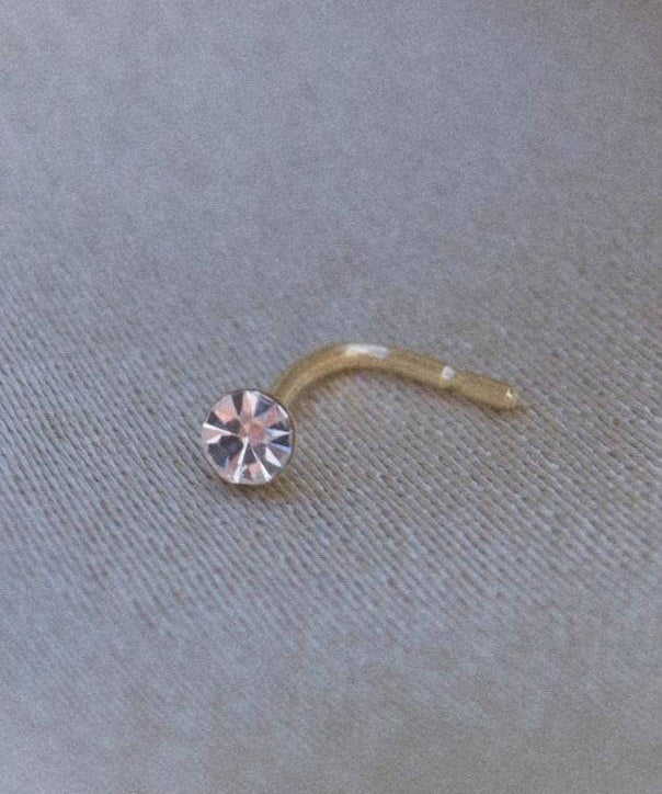 9K Gold Cubic Zirconia Nose Stud - Jewellery Hut