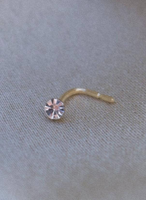 9K Gold Cubic Zirconia Nose Stud - Jewellery Hut