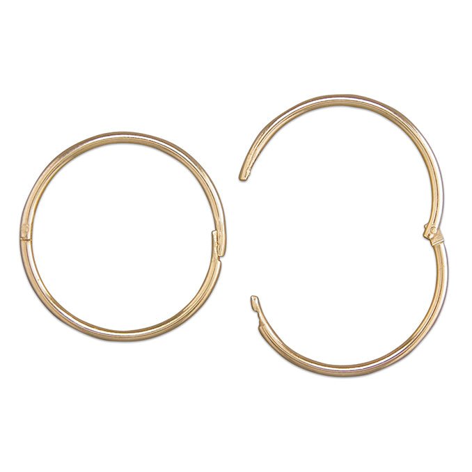 9K Solid Gold Sleeper Plain Hoop Earrings - Jewellery Hut