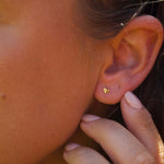 9K Yellow Gold Heart Stud Earrings - Jewellery Hut