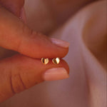 9K Yellow Gold Heart Stud Earrings - Jewellery Hut
