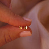 9K Yellow Gold Heart Stud Earrings - Jewellery Hut