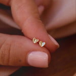 9K Yellow Gold Heart Stud Earrings - Jewellery Hut
