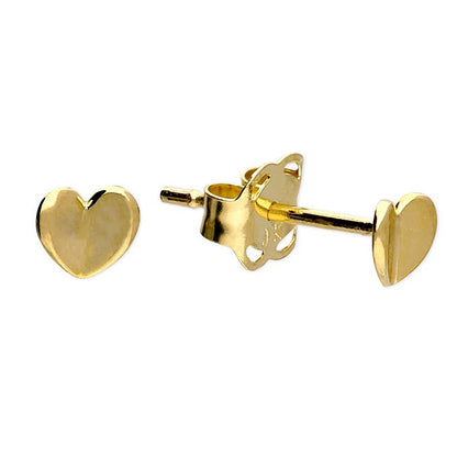 9K Yellow Gold Heart Stud Earrings - Jewellery Hut