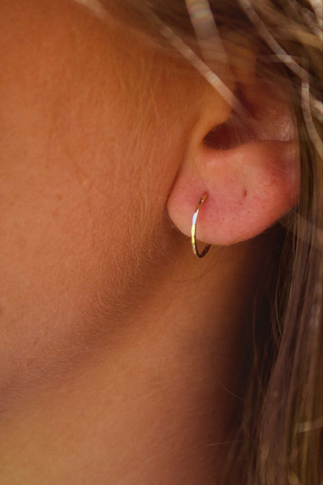 9K Yellow Gold Sleeper Hoop Earrings - Jewellery Hut
