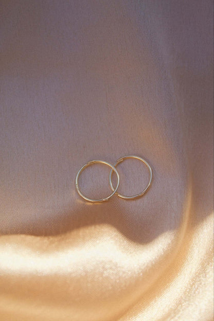 9K Yellow Gold Sleeper Hoop Earrings - Jewellery Hut