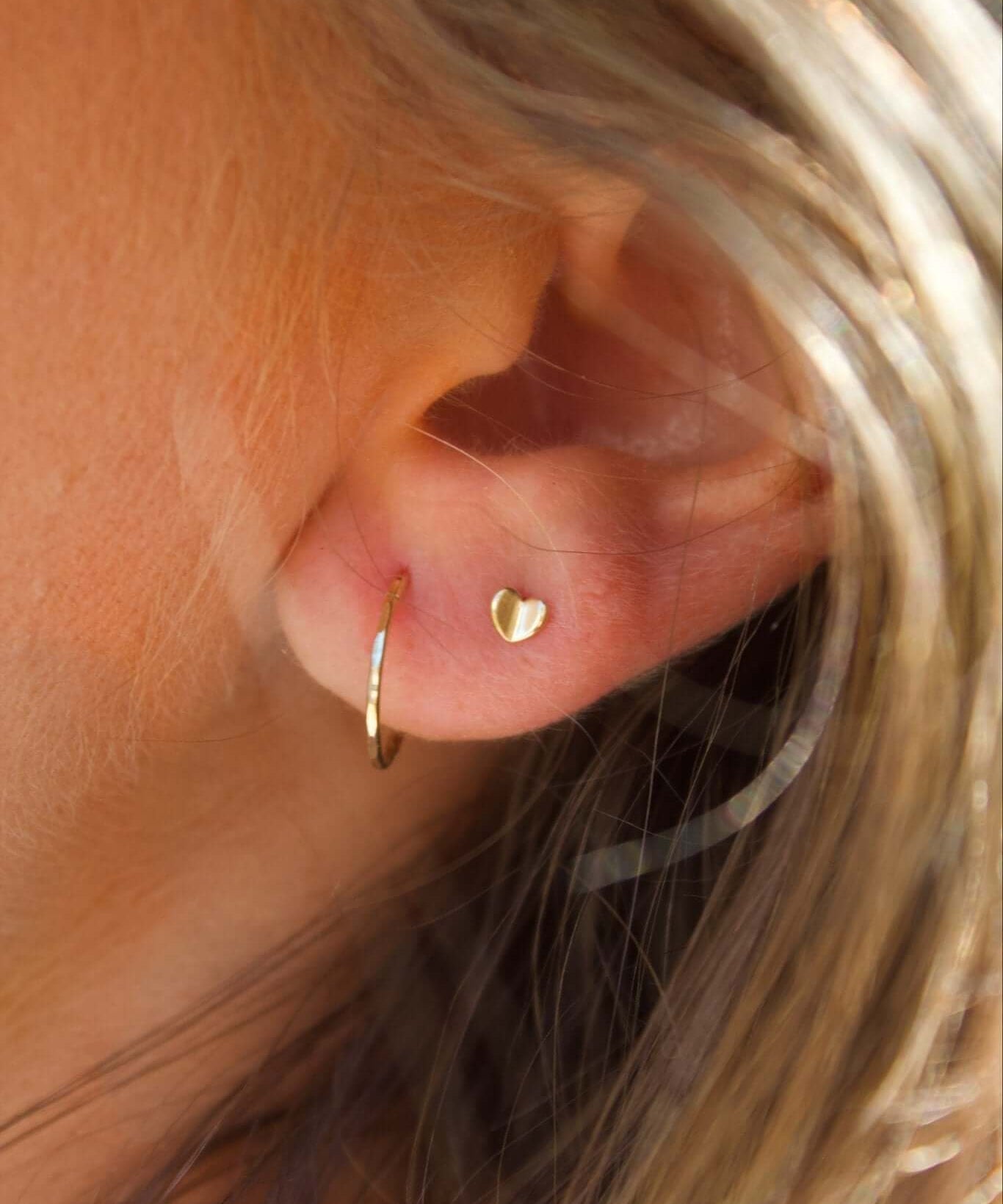9K Yellow Gold Sleeper Hoop Earrings - Jewellery Hut