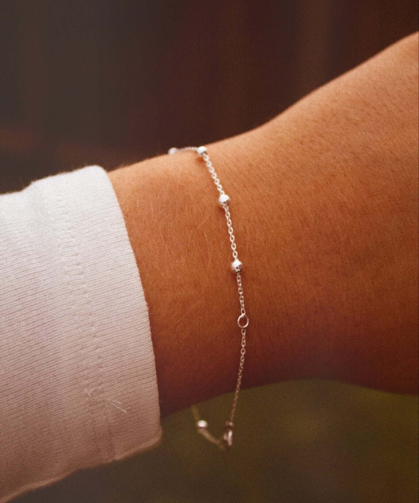 Chunky Sterling Silver Satellite Bracelet - Jewellery Hut