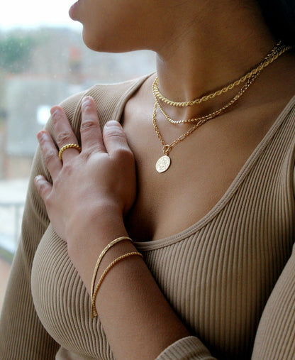 Coin Necklace 18ct Gold Plated - Jewellery Hut