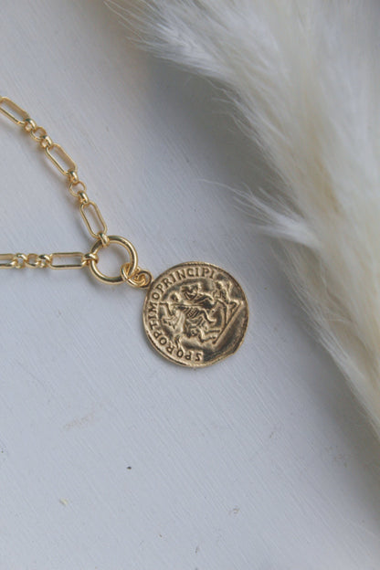 Coin Necklace 18ct Gold Plated - Jewellery Hut