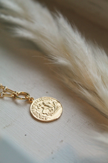 Coin Necklace 18ct Gold Plated - Jewellery Hut