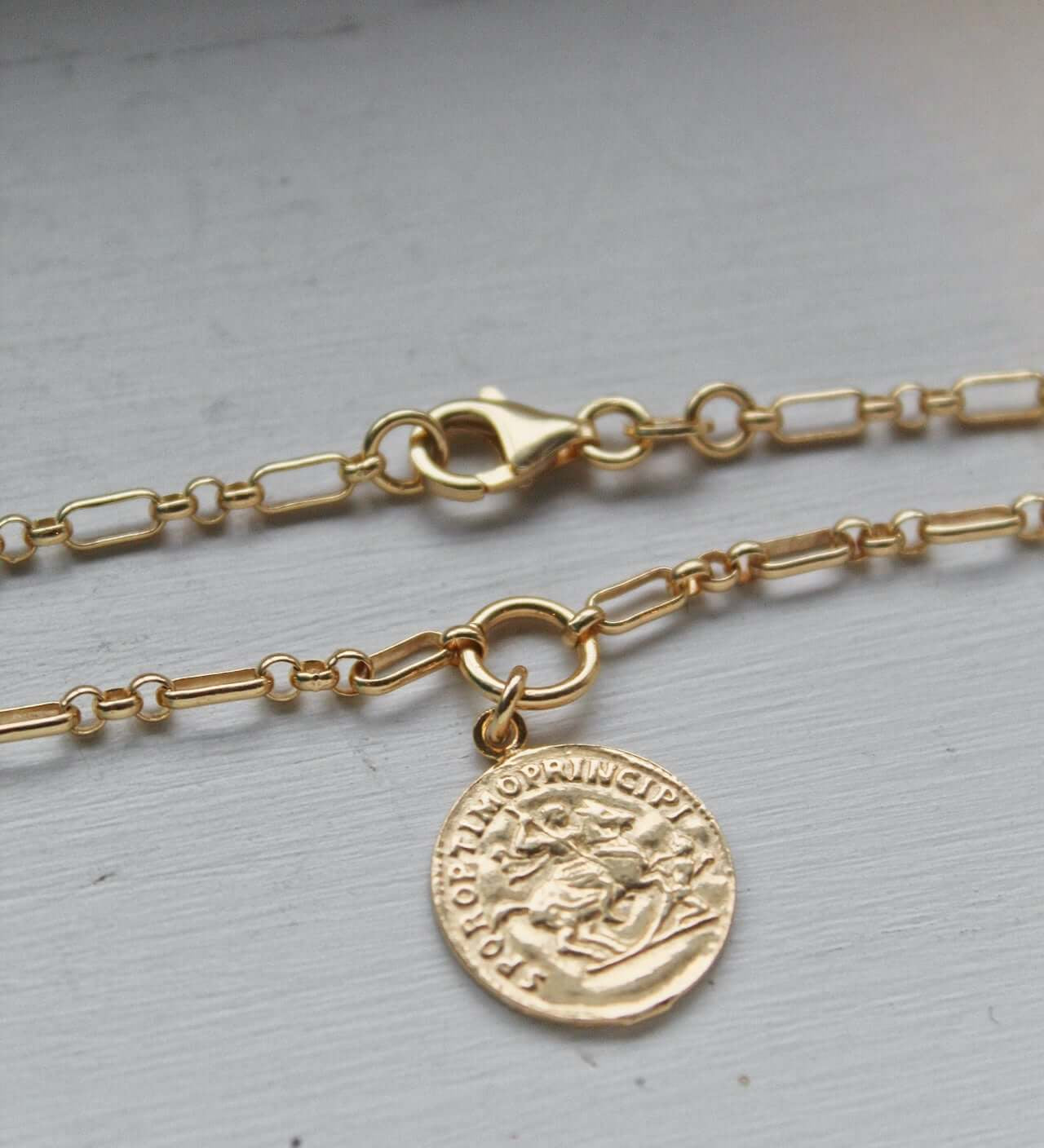 Coin Necklace 18ct Gold Plated - Jewellery Hut