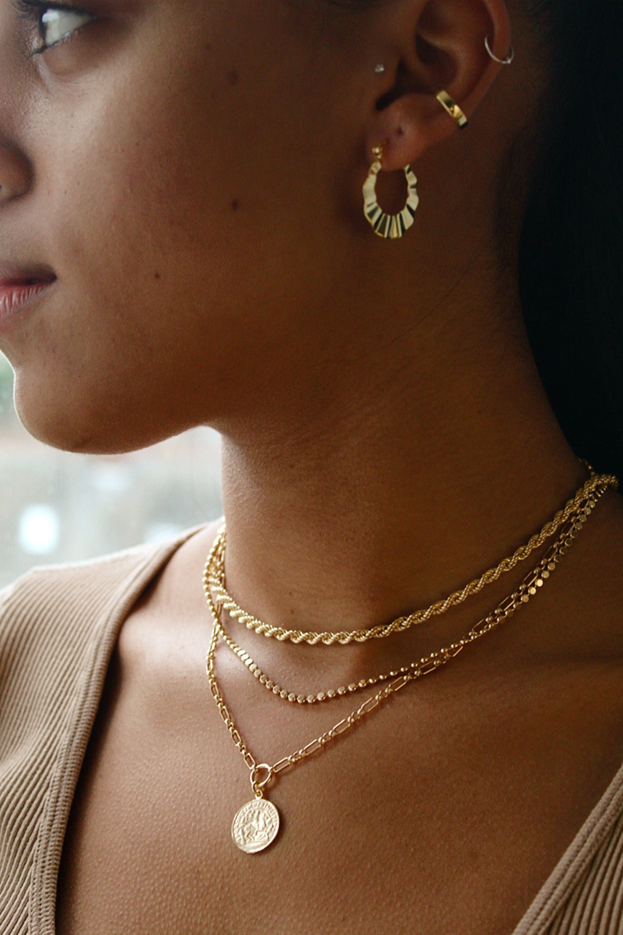 Coin Necklace 18ct Gold Plated - Jewellery Hut