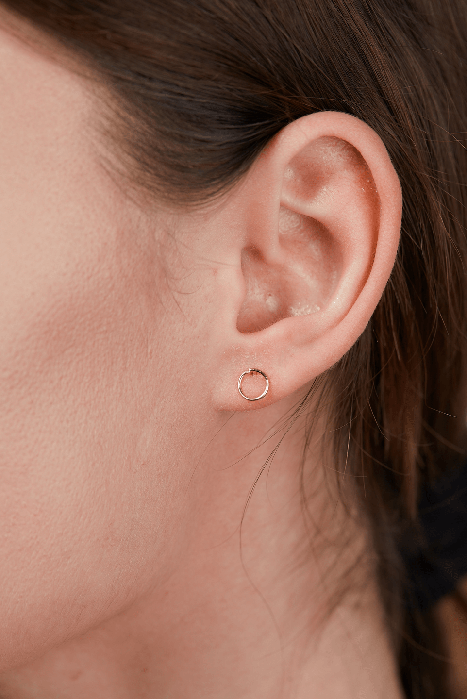 Rose Gold Circle Stud Earrings - Jewellery Hut
