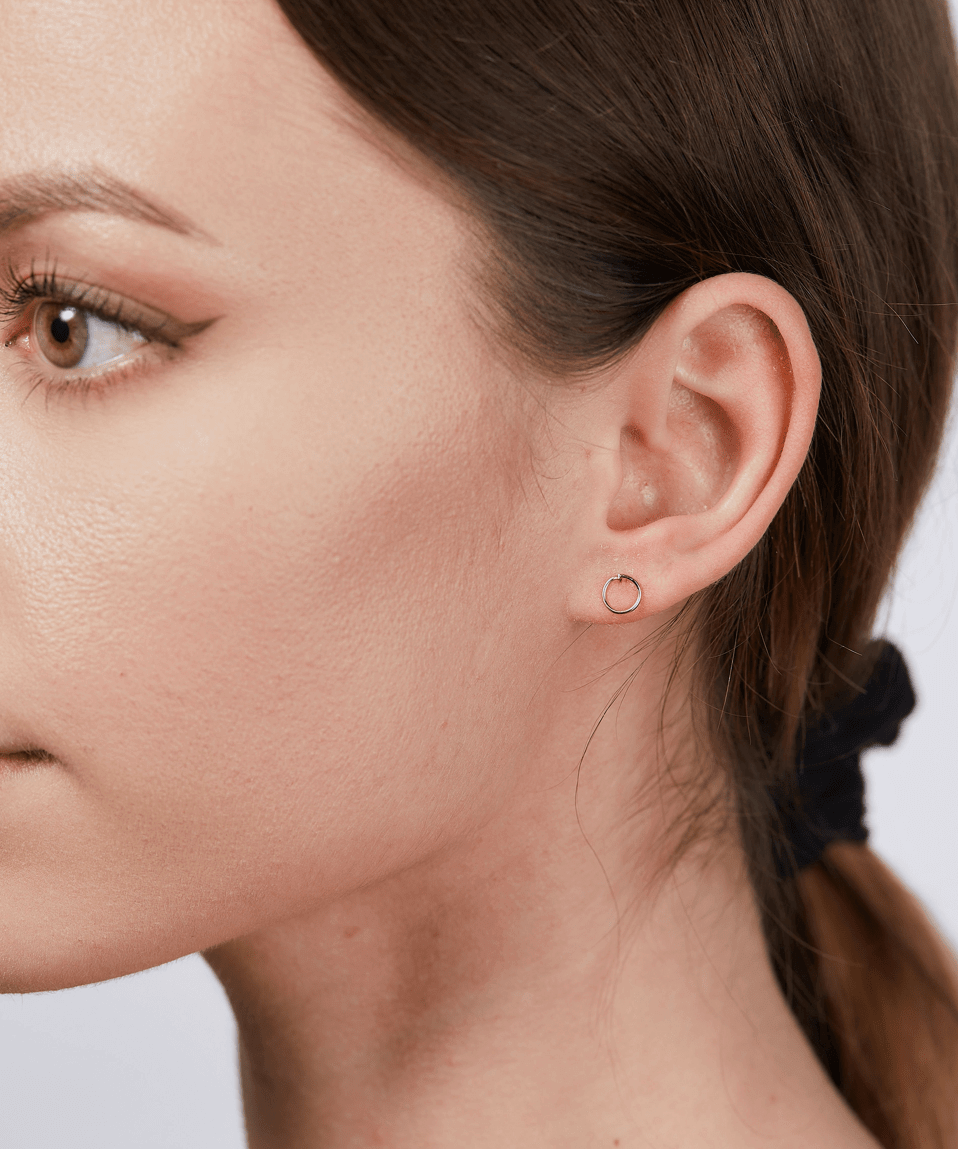 Rose Gold Circle Stud Earrings - Jewellery Hut