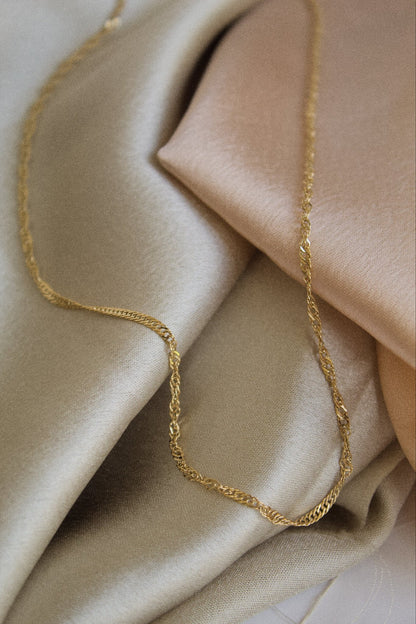 Stainless Steel Gold Twisted Rope Necklace - Jewellery Hut