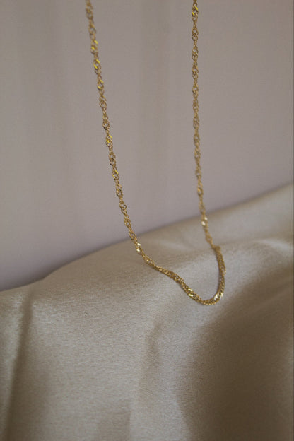 Stainless Steel Gold Twisted Rope Necklace - Jewellery Hut