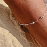 Sterling Silver Chunky Satellite Anklet - Jewellery Hut
