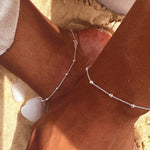 Sterling Silver Chunky Satellite Anklet - Jewellery Hut