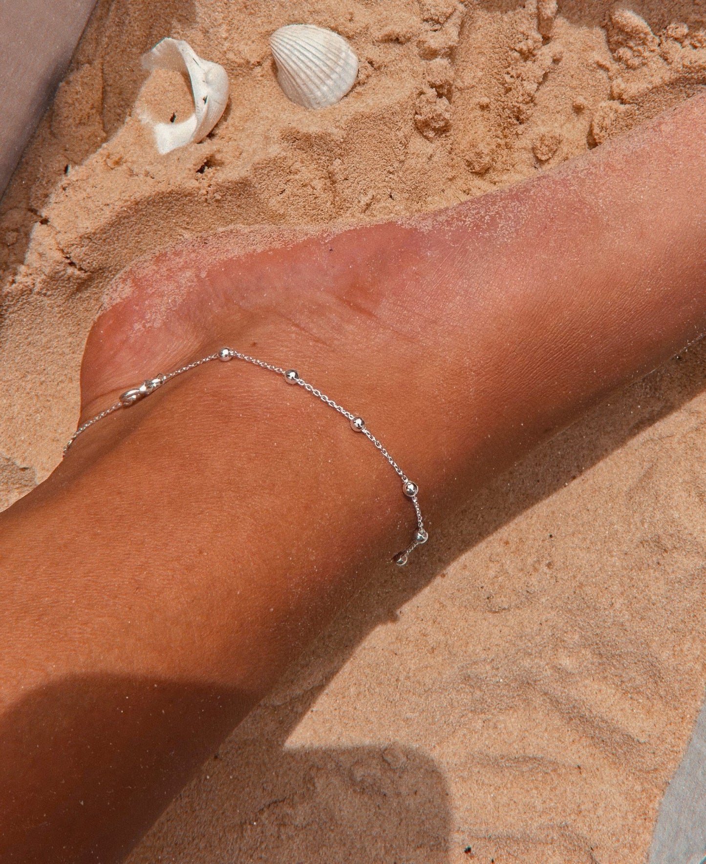 Sterling Silver Chunky Satellite Anklet - Jewellery Hut