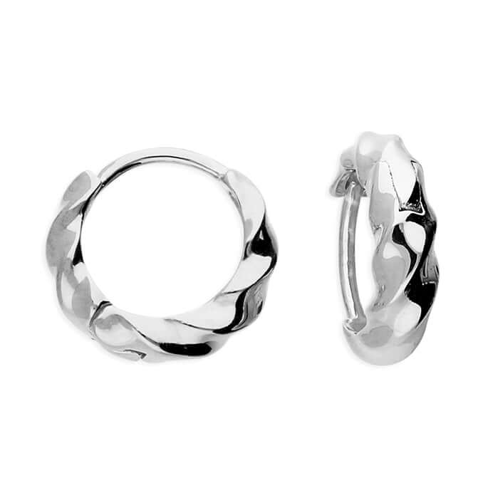 Sterling Silver Chunky Twist Hoops - Jewellery Hut