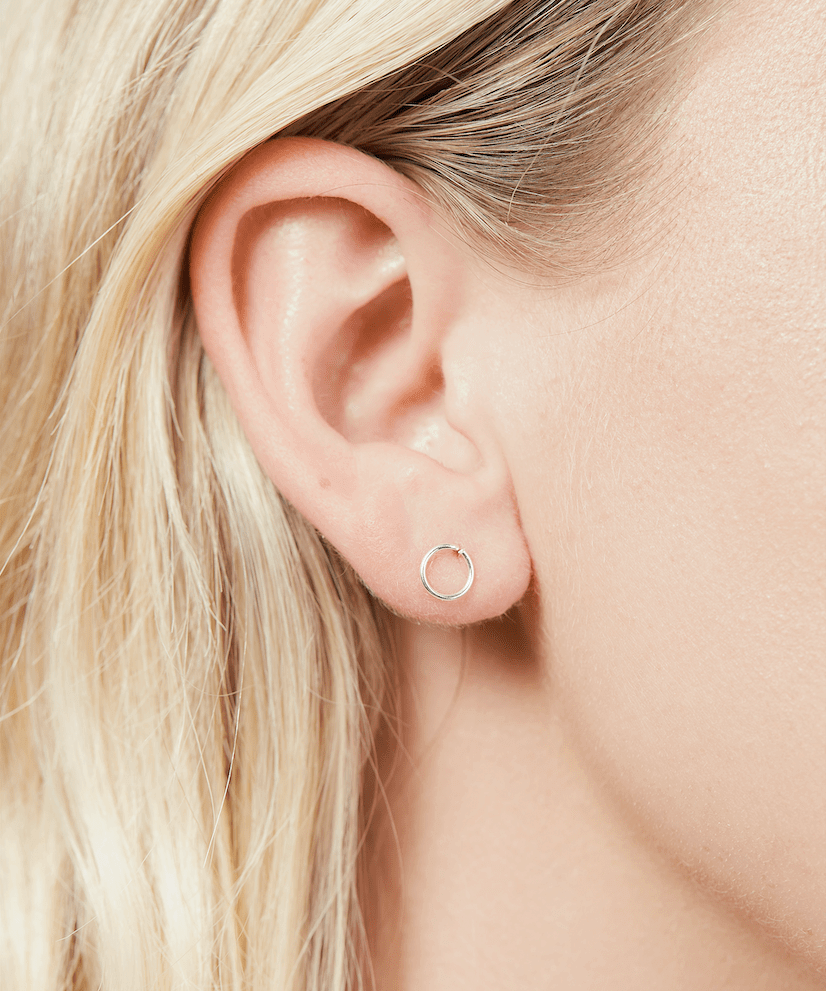 Sterling Silver Circle Stud Earrings - Jewellery Hut