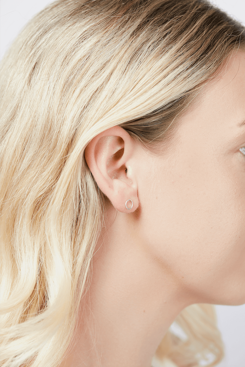 Sterling Silver Circle Stud Earrings - Jewellery Hut