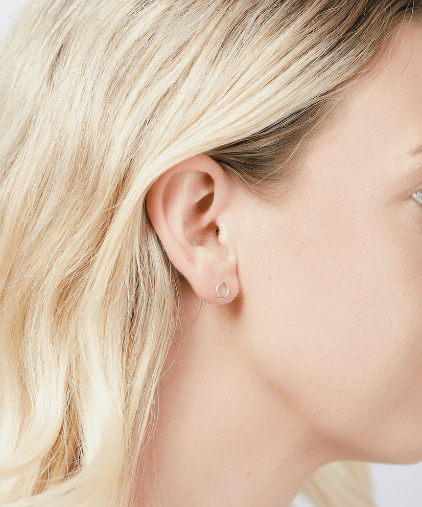 Sterling Silver Circle Stud Earrings - Jewellery Hut