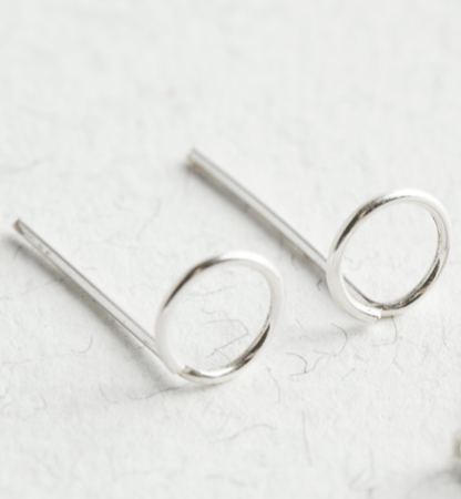 Sterling Silver Circle Stud Earrings - Jewellery Hut