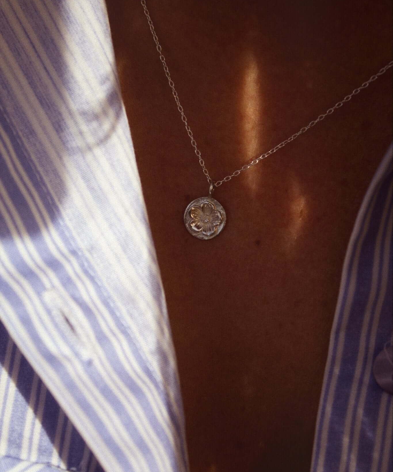 Sterling Silver Flower Necklace - Jewellery Hut