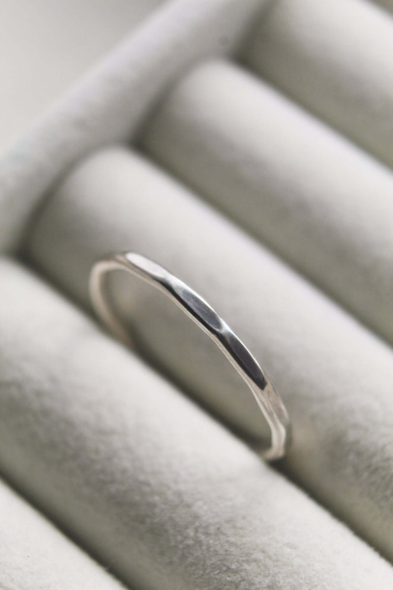 Sterling Silver Hammered Stacking Ring - Jewellery Hut