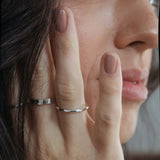 Sterling Silver Hammered Stacking Ring - Jewellery Hut