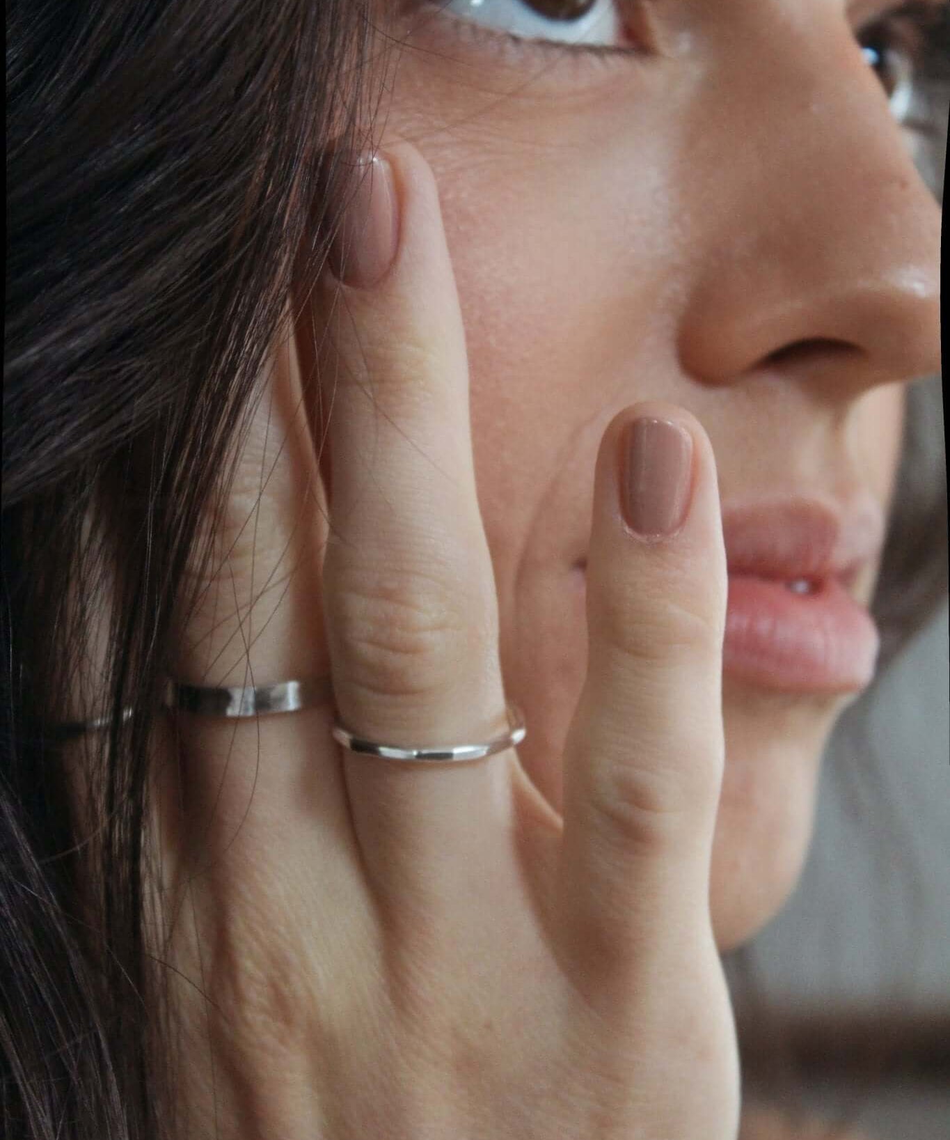 Sterling Silver Hammered Stacking Ring - Jewellery Hut