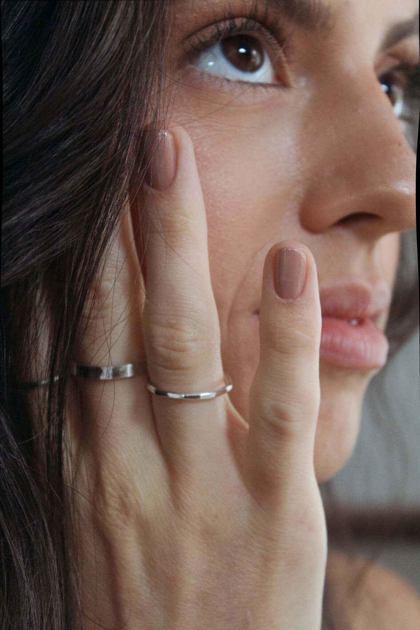 Sterling Silver Hammered Stacking Ring - Jewellery Hut