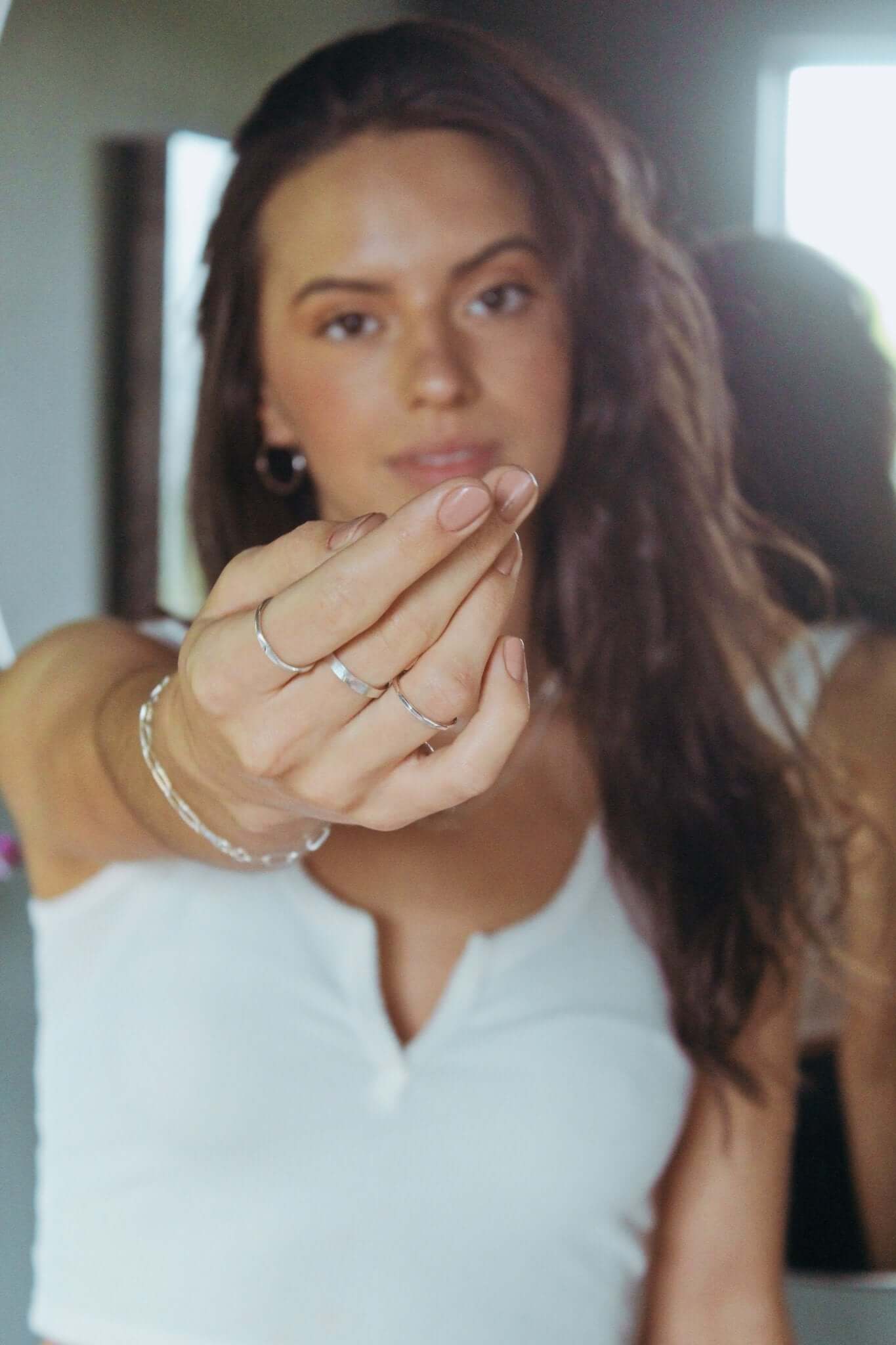 Sterling Silver Hammered Stacking Ring - Jewellery Hut