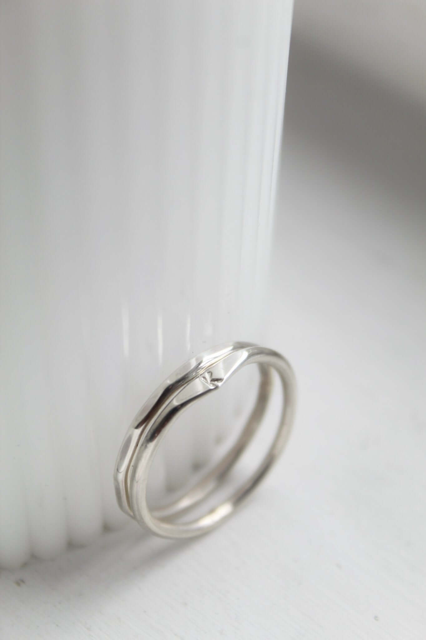 Sterling Silver Hammered Stacking Ring - Jewellery Hut