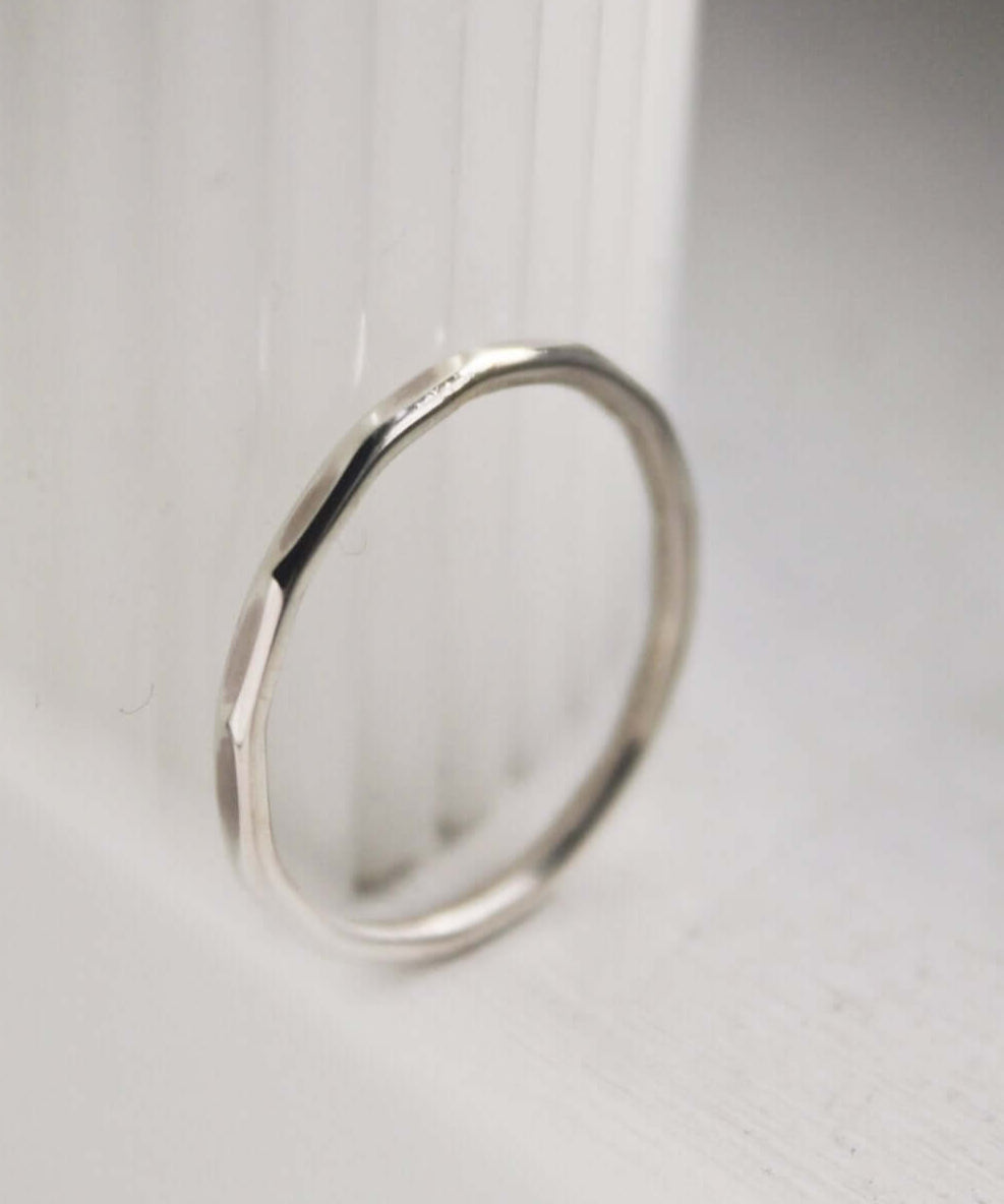 Sterling Silver Hammered Stacking Ring - Jewellery Hut