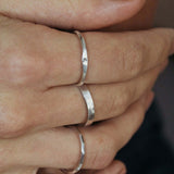Sterling Silver Hammered Stacking Ring - Jewellery Hut
