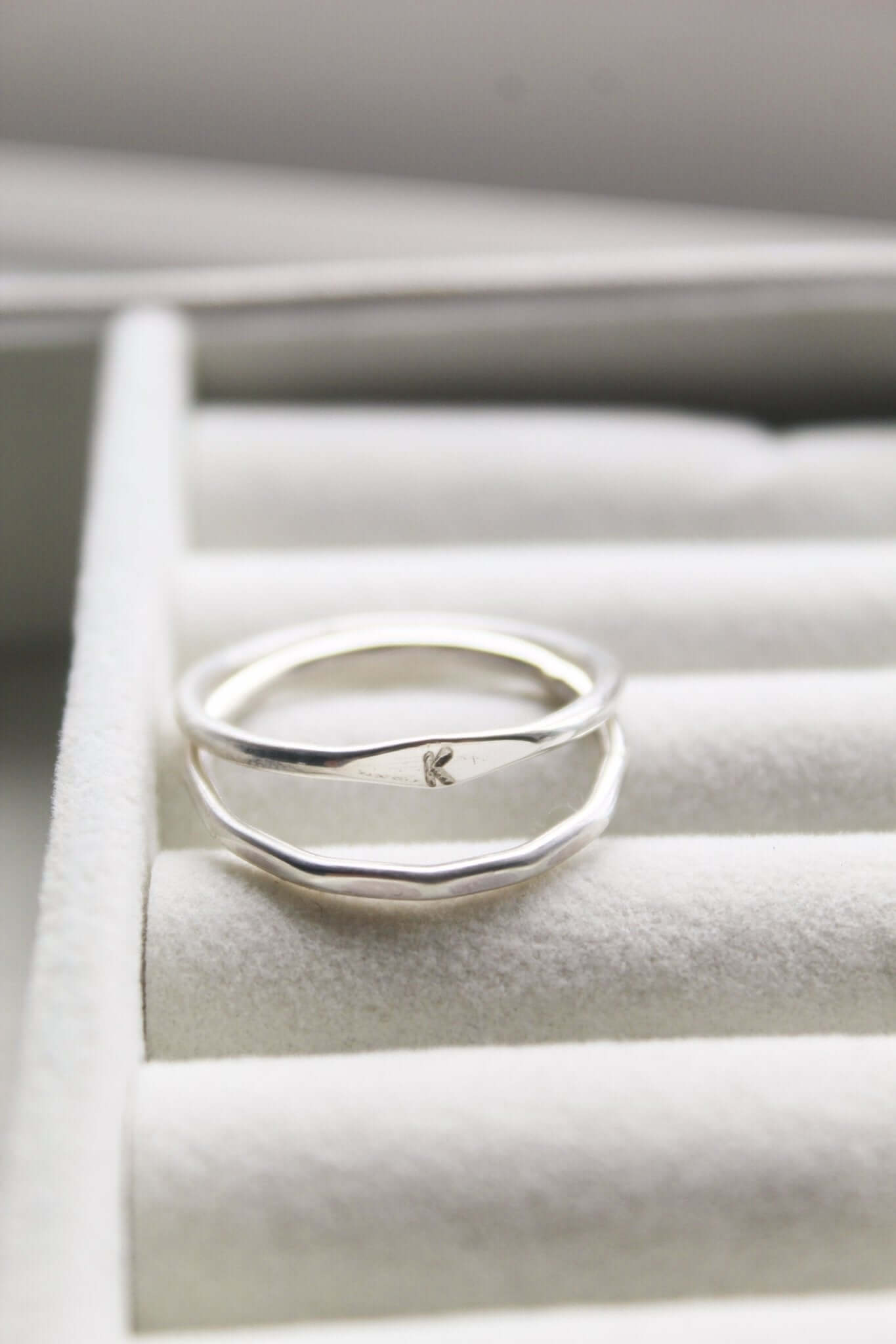 Sterling Silver Hammered Stacking Ring - Jewellery Hut