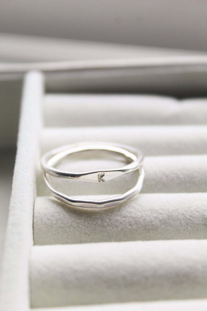 Sterling Silver Hammered Stacking Ring - Jewellery Hut