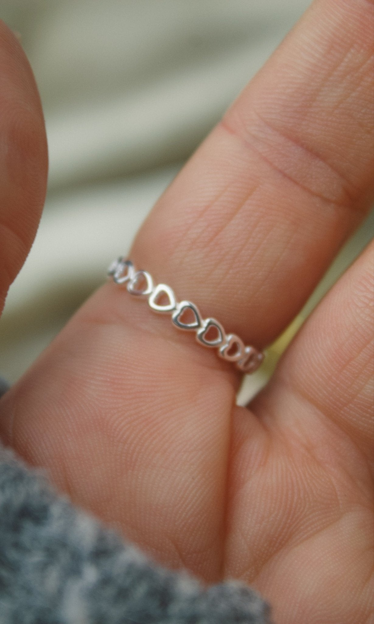 Sterling Silver Heart Band Ring - Jewellery Hut