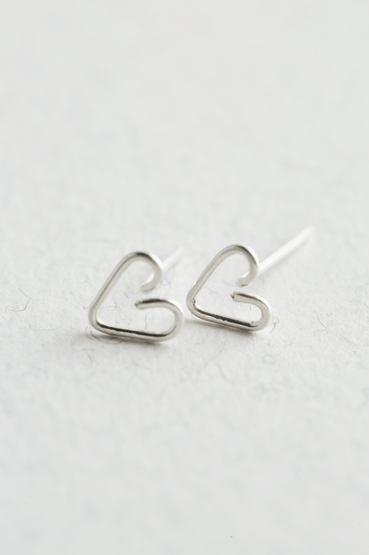 Sterling Silver Heart Studs - Jewellery Hut