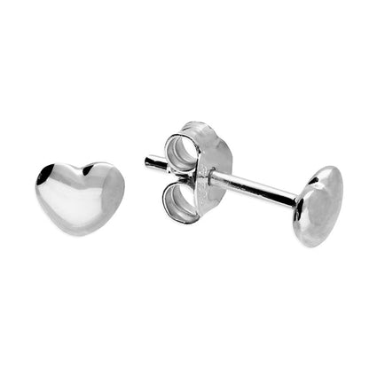 Sterling Silver Heart Studs Earrings - Jewellery Hut